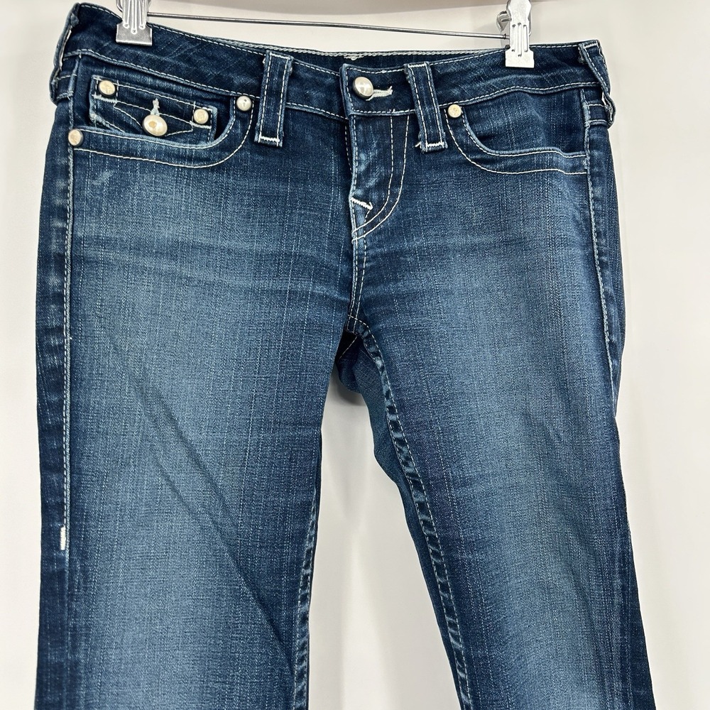 True Religion Joey Twisted Seam Flare Jeans Size 29 Y2K Low Rise Made USA - Picture 2 of 14